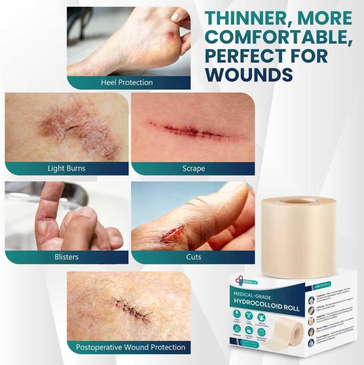 Medical-Grade Hydrocolloid Roll for Wound Care