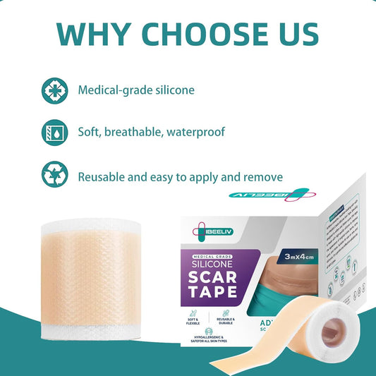 Silicone Scar Tape for Surgical Scars-3M