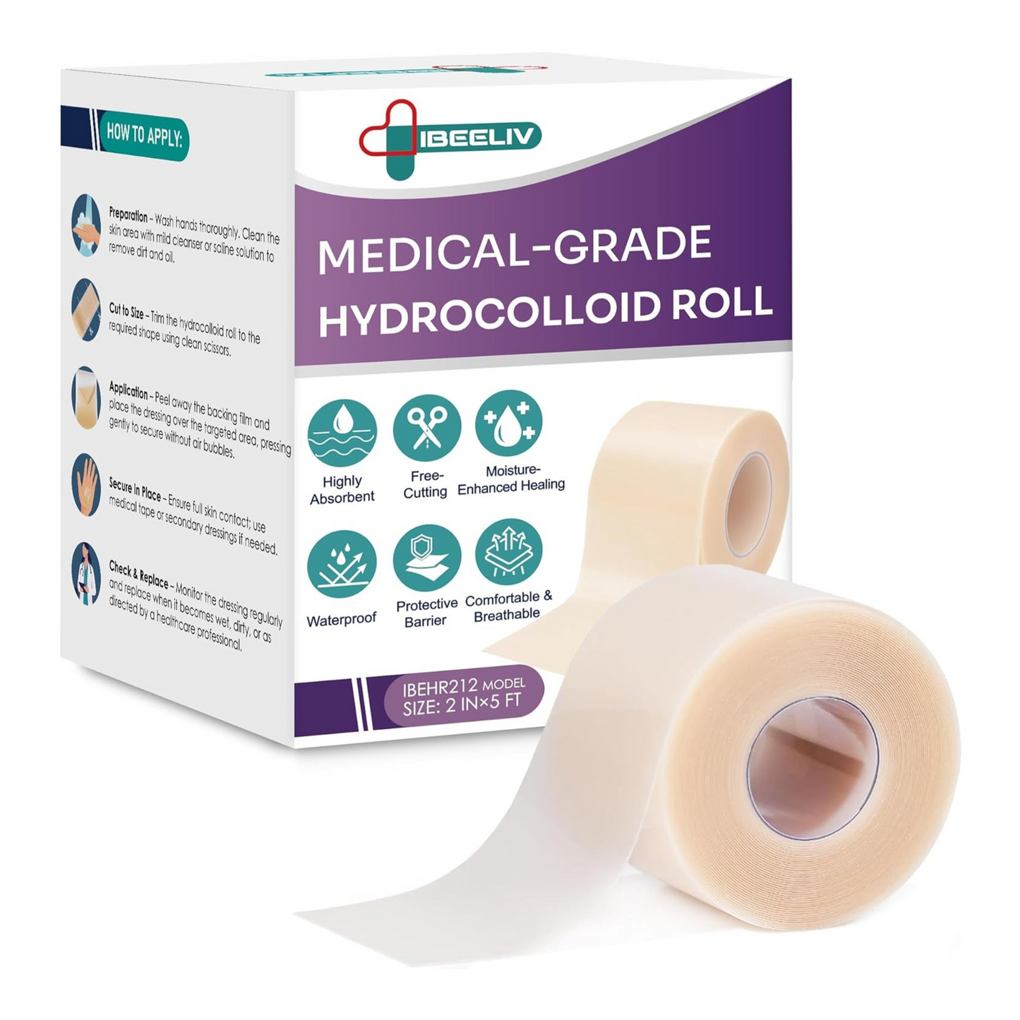 IBEELIV Hydrocolloid Roll for Wound Care:  1.5M